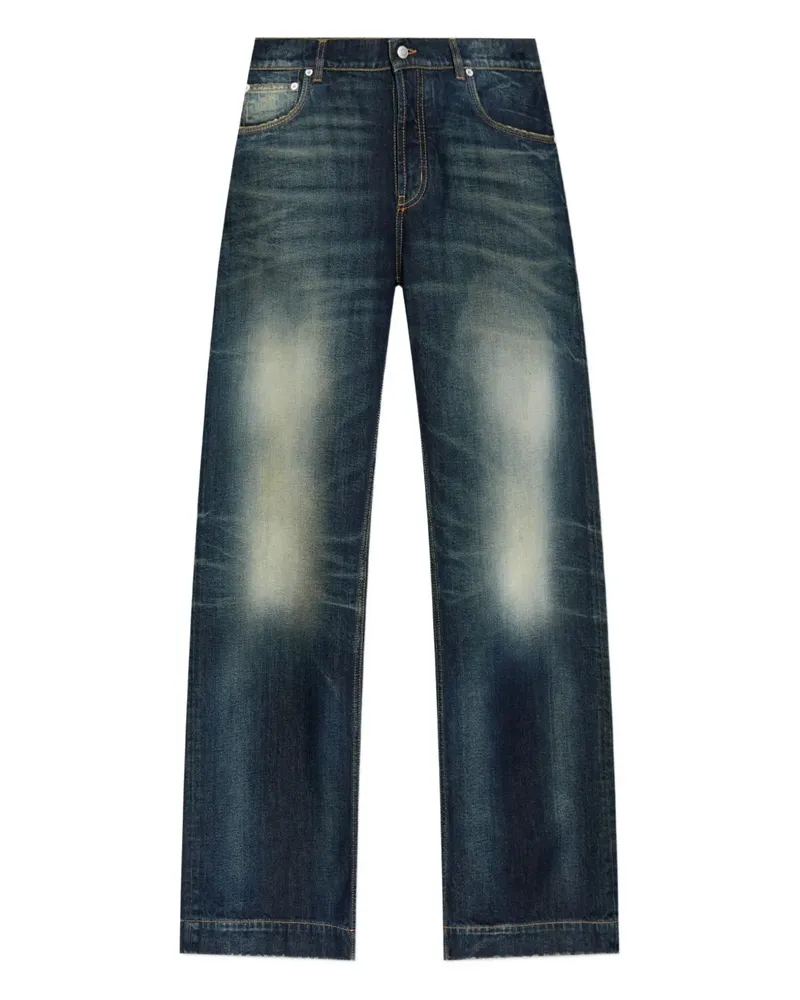 Alexander McQueen Ausgeblichene Jeans - Blau Blau