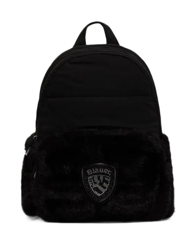 Blauer logo-patch backpack - Schwarz Schwarz