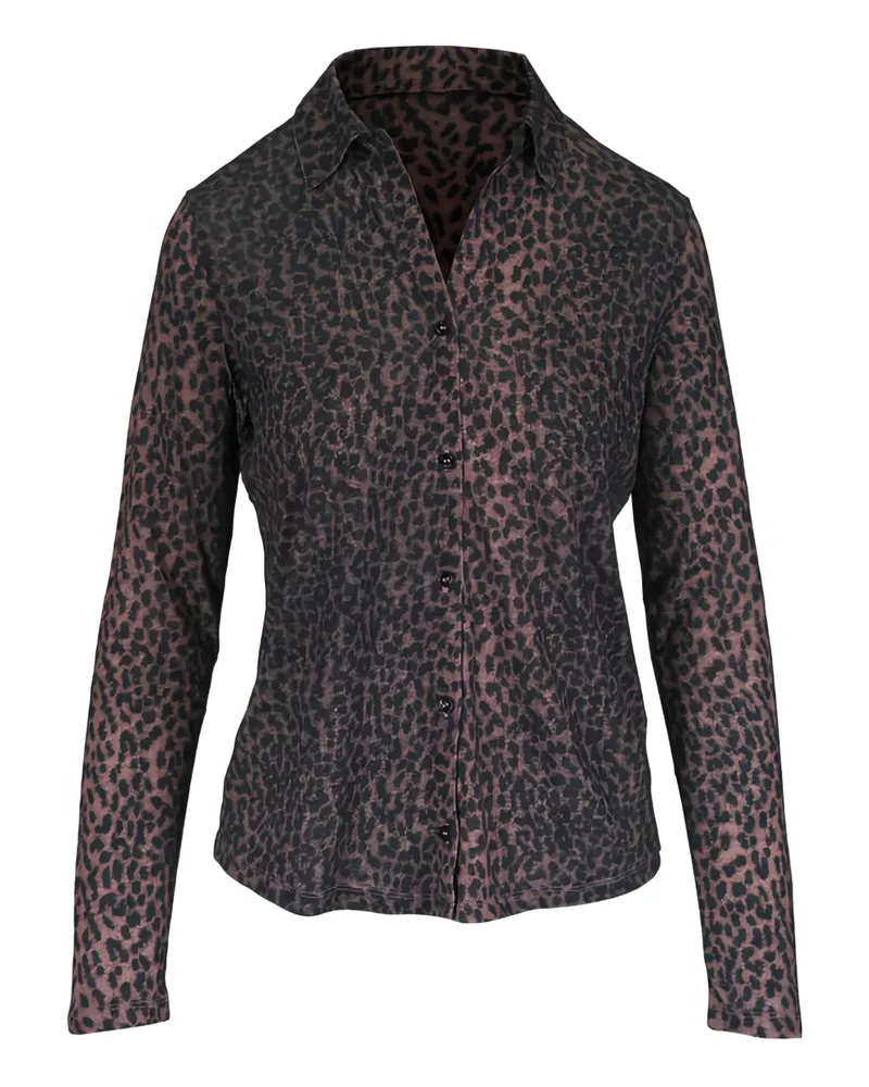 Majestic animal-print long-sleeve shirt - Braun Braun