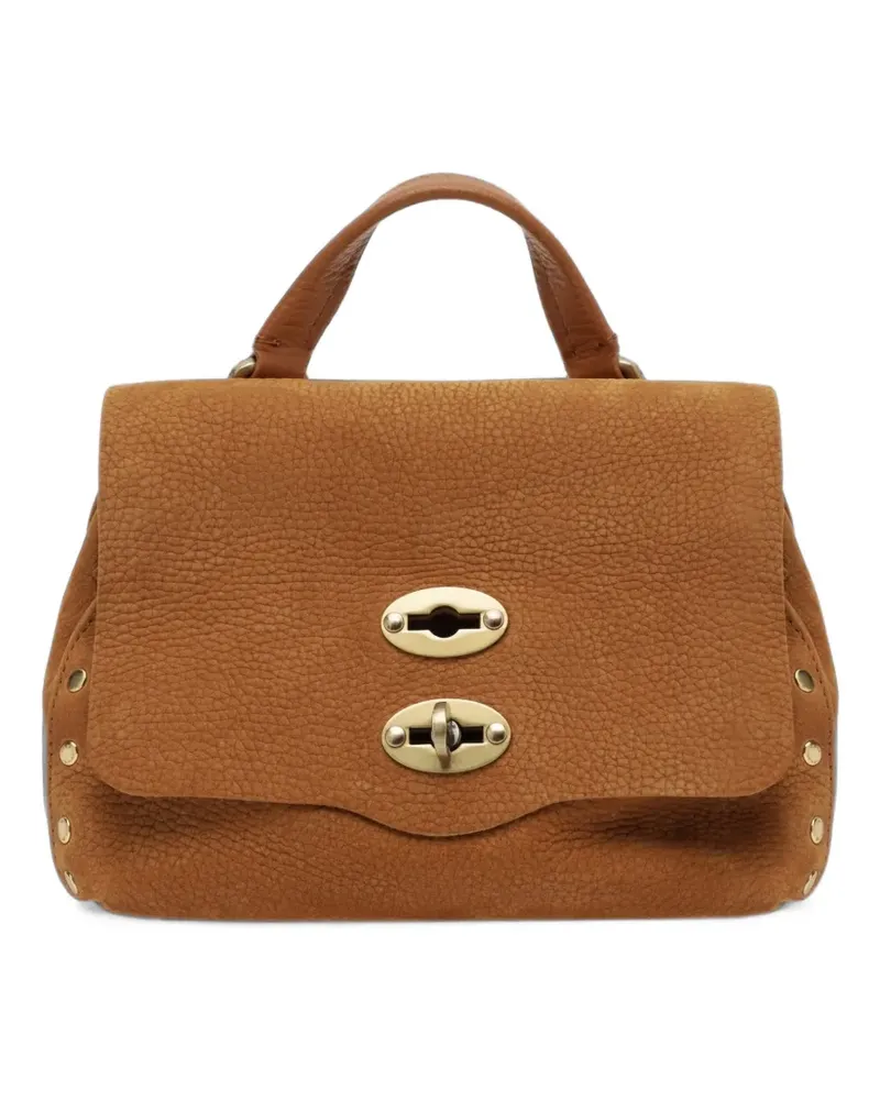 Zanellato Postina Schultertasche mit Nieten - Braun Braun