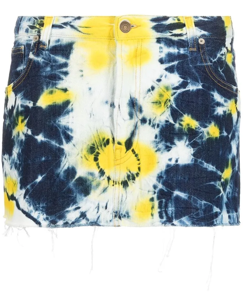 Alanui Minirock mit Batik-Print - Blau Blau