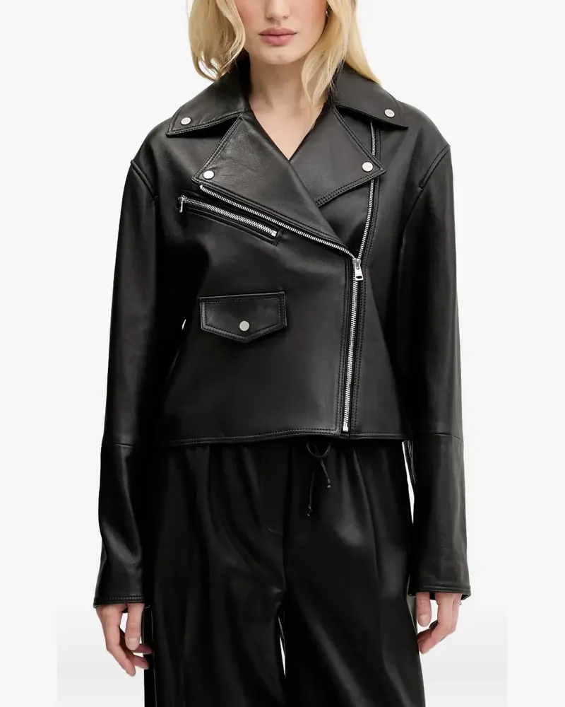 HUGO BOSS Bikerjacke mit Reißverschluss - Schwarz Schwarz