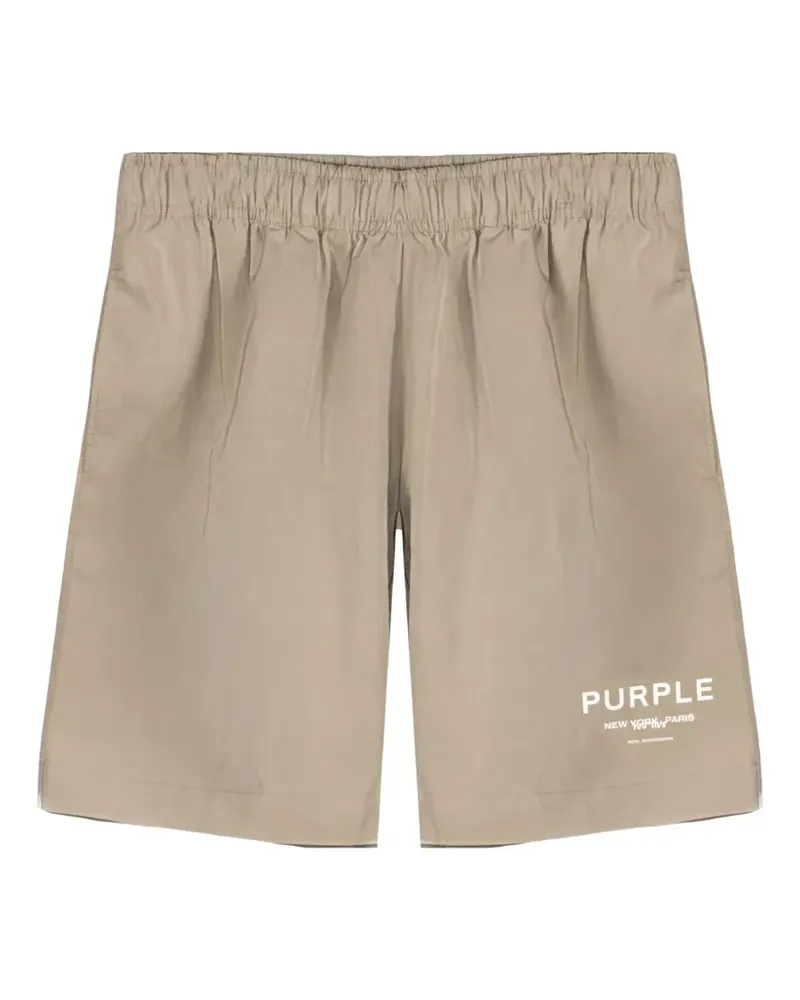 PURPLE BRAND Shorts mit Logo-Print - Nude Nude