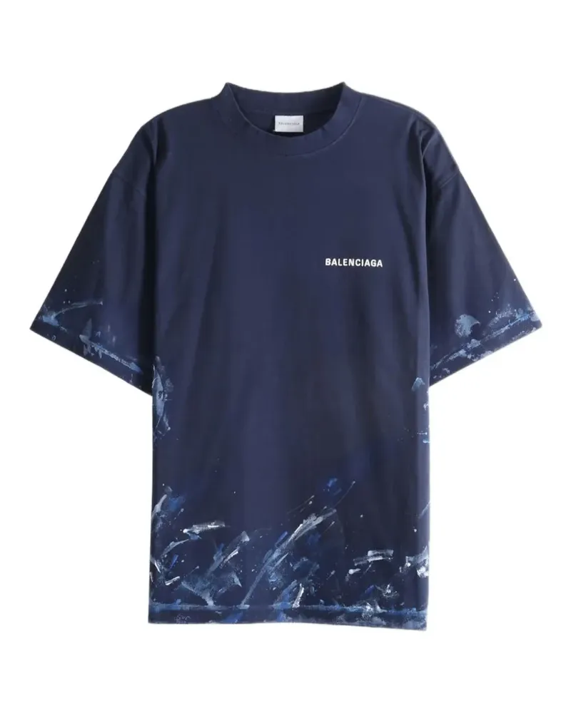 Balenciaga Painter T-Shirt mit Logo-Print - Blau Blau