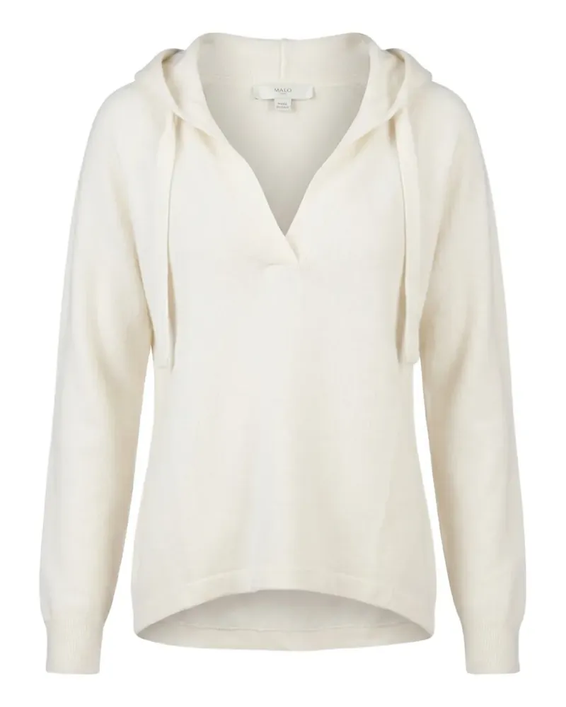 Malo cashmere V-neck hoodie - Nude Nude