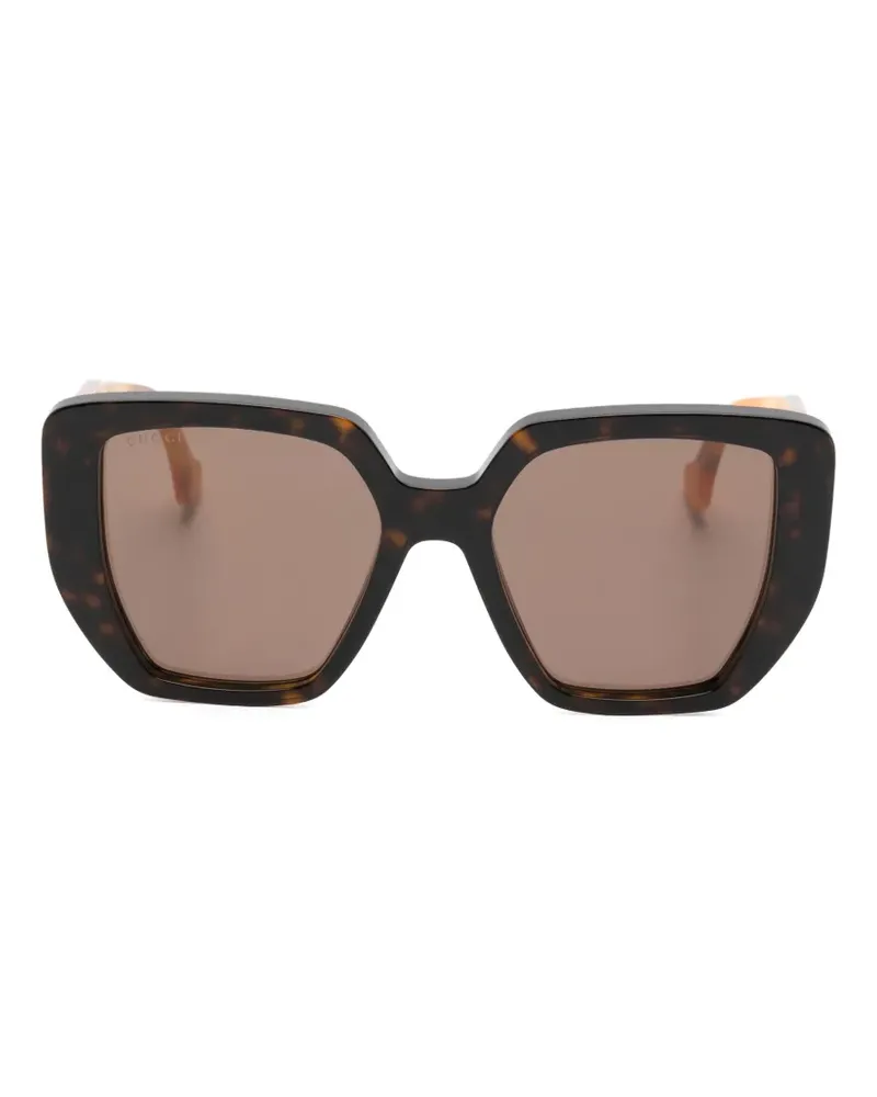Gucci Double G geometric-frame sunglasses - Braun Braun