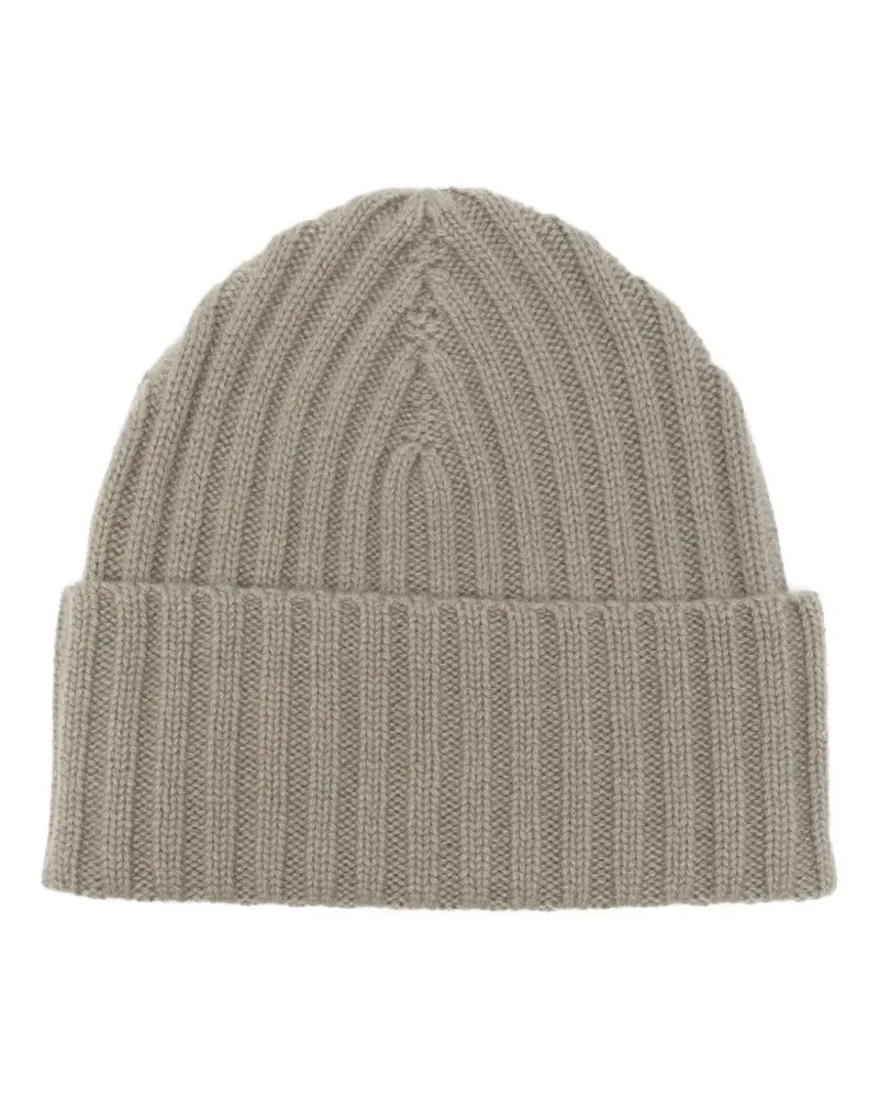 Warm-ME Gerippte Beanie aus Kaschmir - Grün Grün