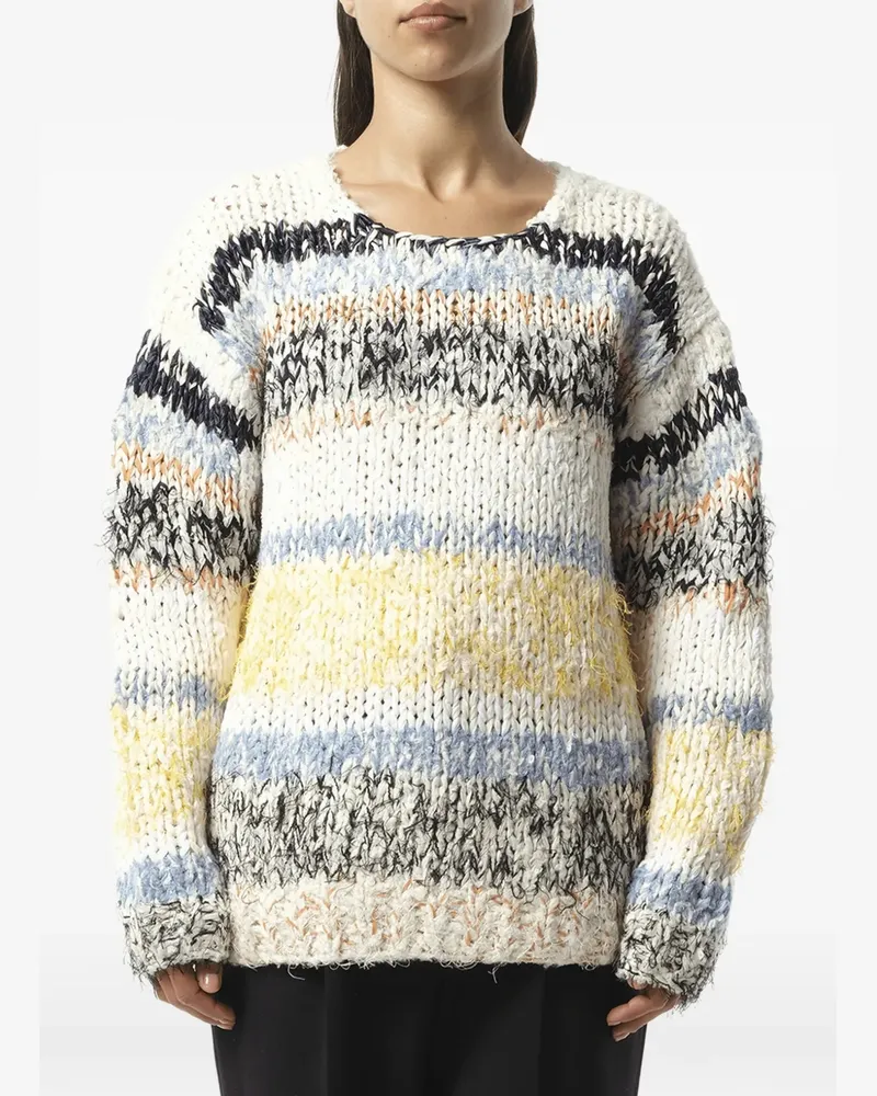 Chloé striped chunky-knit sweater - Nude Nude