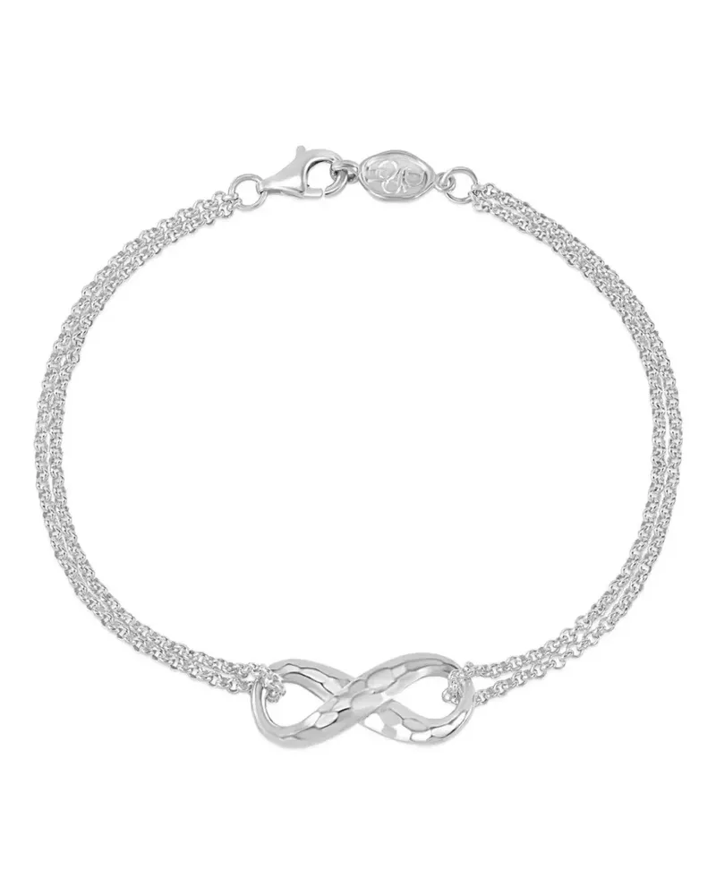 Dower & Hall Entwined Infinity Doppelkettenarmband - Silber Silber