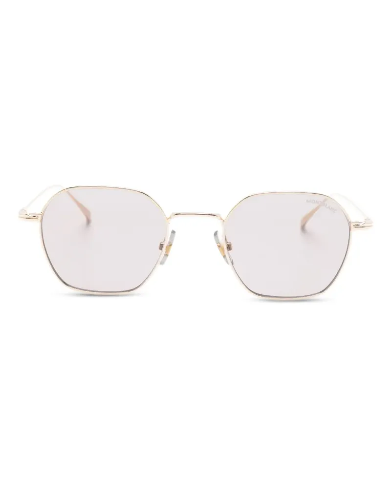 Montblanc Sonnenbrille mit geometrischem Gestell - Gold Gold