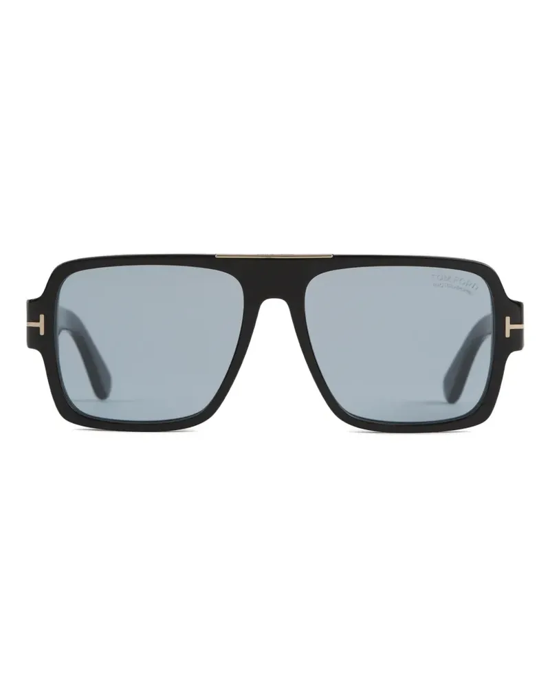 Tom Ford Sonnenbrille mit eckigem Gestell - Schwarz Schwarz