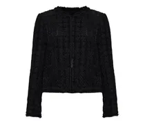 Ausgefranste Plaza Tweed-Jacke - Schwarz