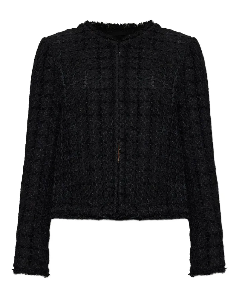 Kate Spade Plaza tweed frayed-trim jacket - Schwarz Schwarz