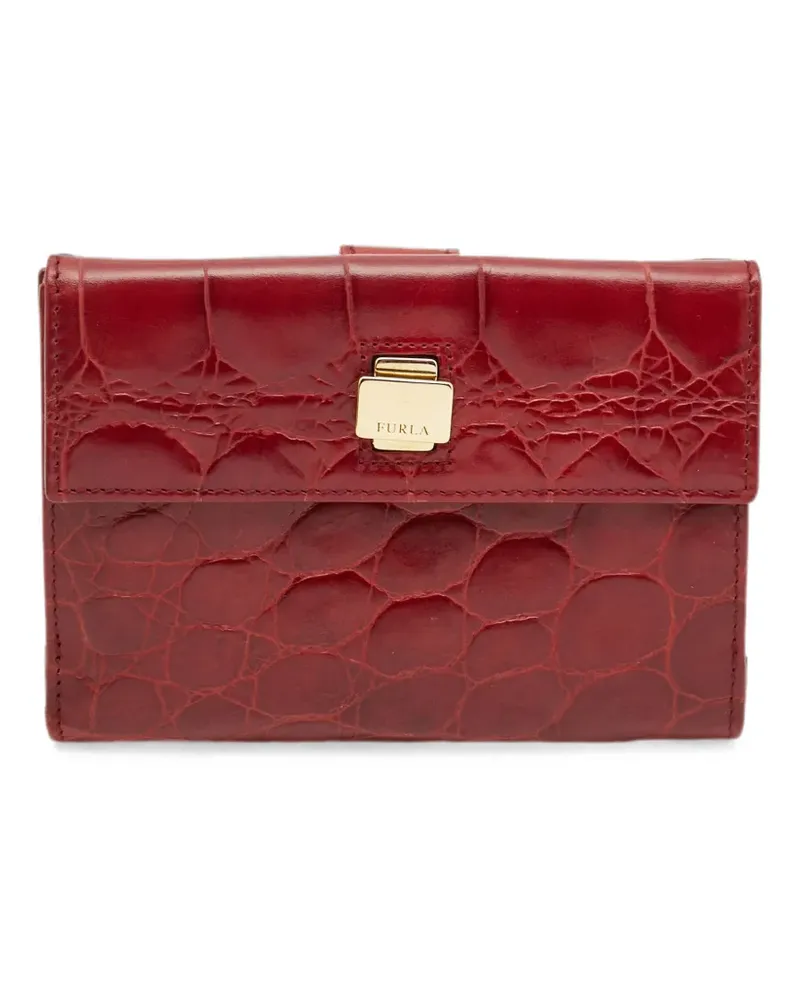 Furla croc-embossed leather wallet - Rot Rot