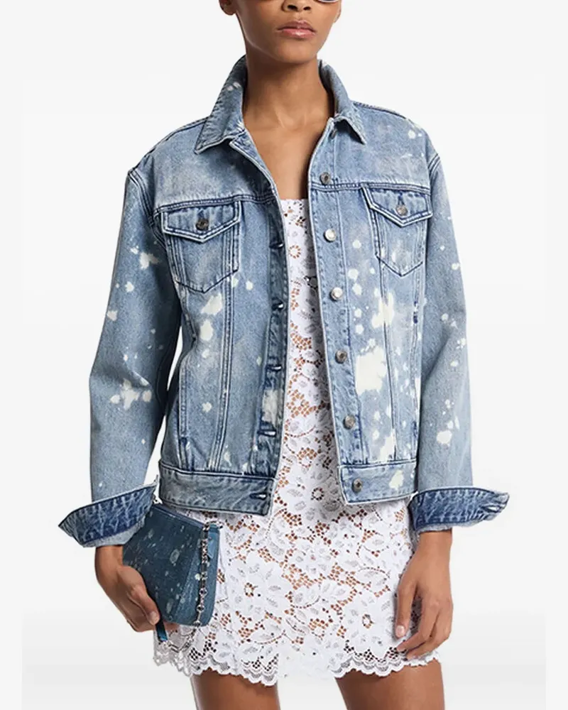 Michael Kors Jeansjacke mit Farbklecks-Print - Blau Blau