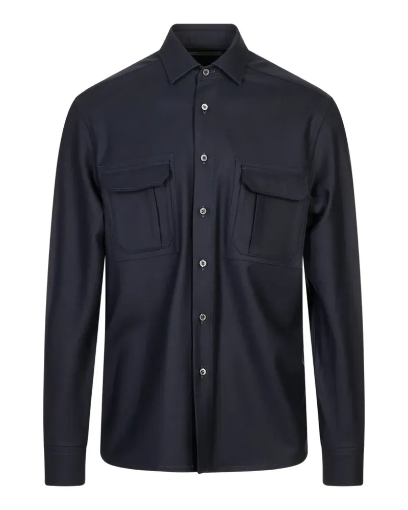 Corneliani Hemd mit Klappentasche - Blau Blau