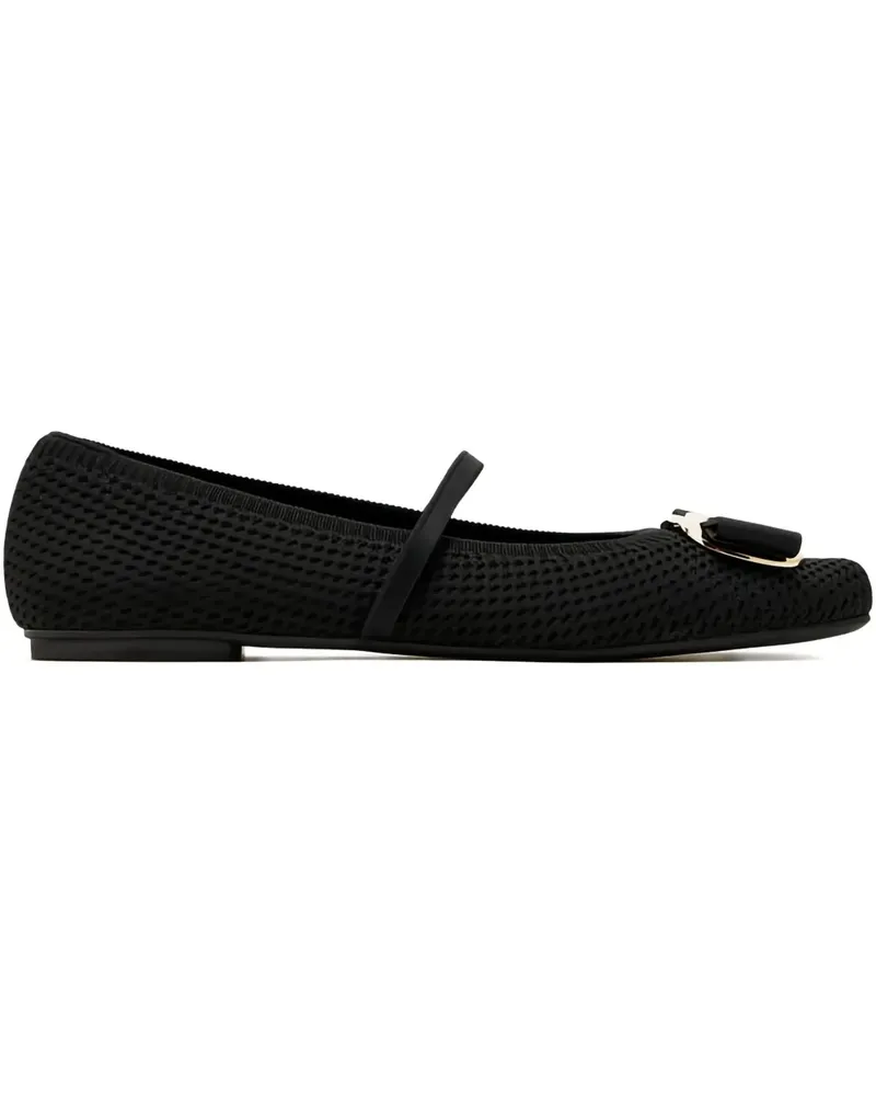 Ferragamo Ballerinas mit Vara-Schild - Schwarz Schwarz