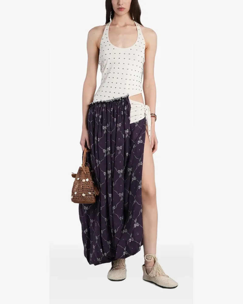 SIEDRES Cut-Out-Kleid mit Nieten - Violett Violett