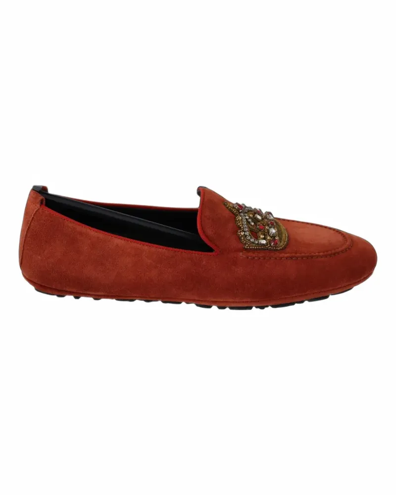 Dolce & Gabbana crystal-embellished crown loafers - Braun Braun