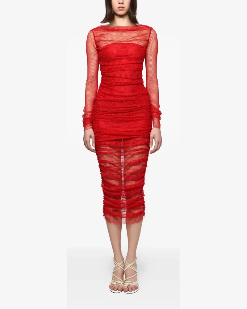 ATU Body Couture Midikleid in Netzoptik - Rot Rot