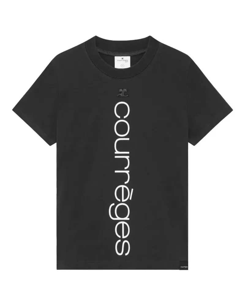 Courrèges T-Shirt mit Logo-Stickerei - Grau Grau