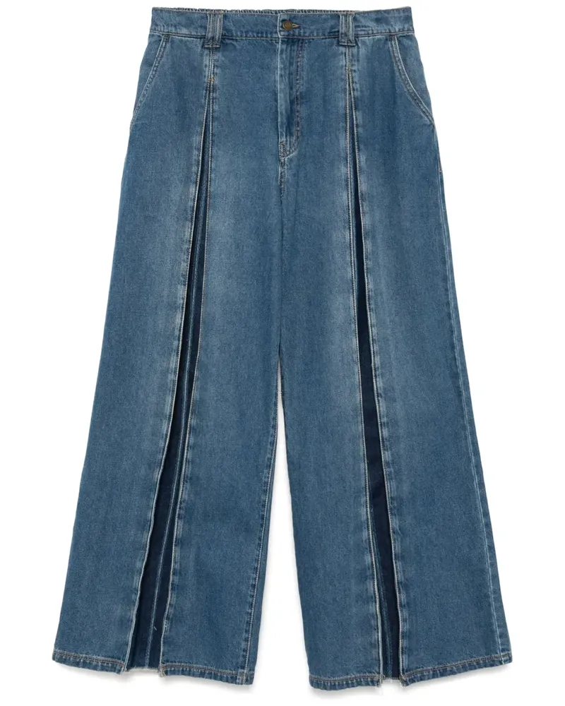 SONGZIO Lockere Jeans mit Falten - Blau Blau