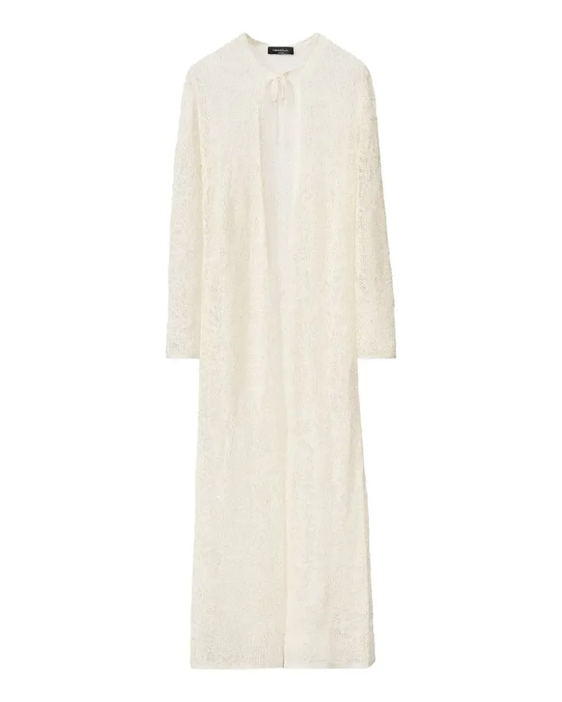 Fabiana Filippi long-sleeve tie-neck cardi-coat - Nude Nude