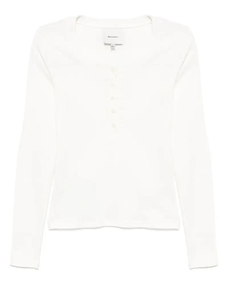 Reformation Jayden T-Shirt - Weiß Weiß