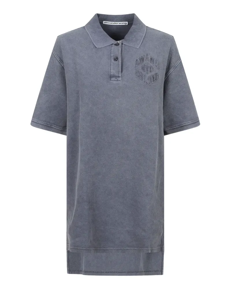 Alexander Wang logo-embroidered piqué mini dress - Grau Grau
