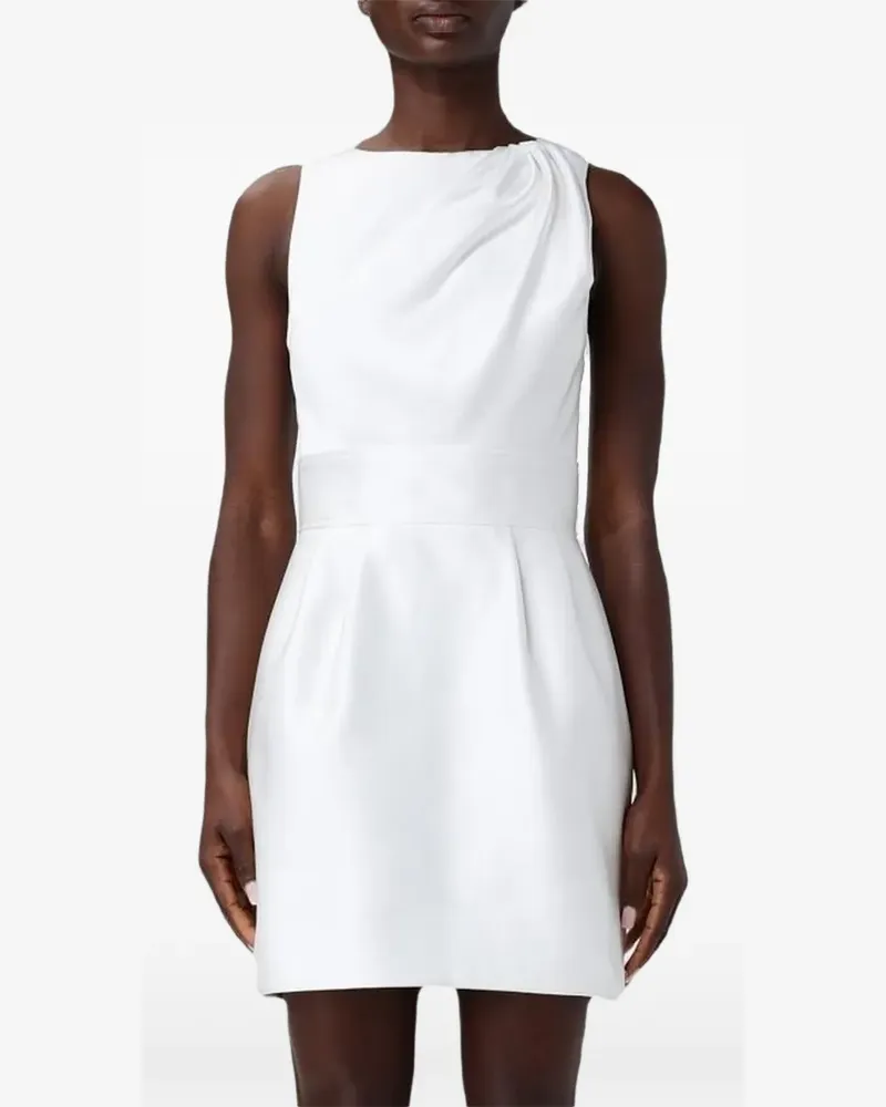 Elisabetta Franchi draped-neckline logo-plaque mini dress - Weiß Weiß