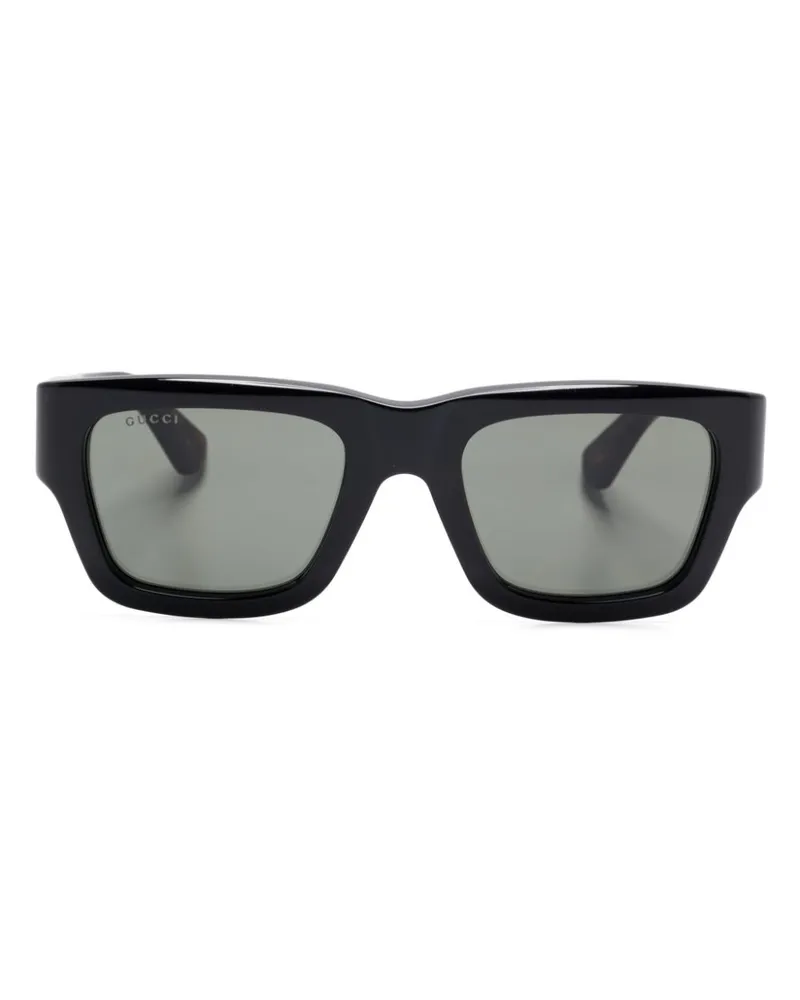 Gucci Sonnenbrille mit eckigem Gestell - Schwarz Schwarz