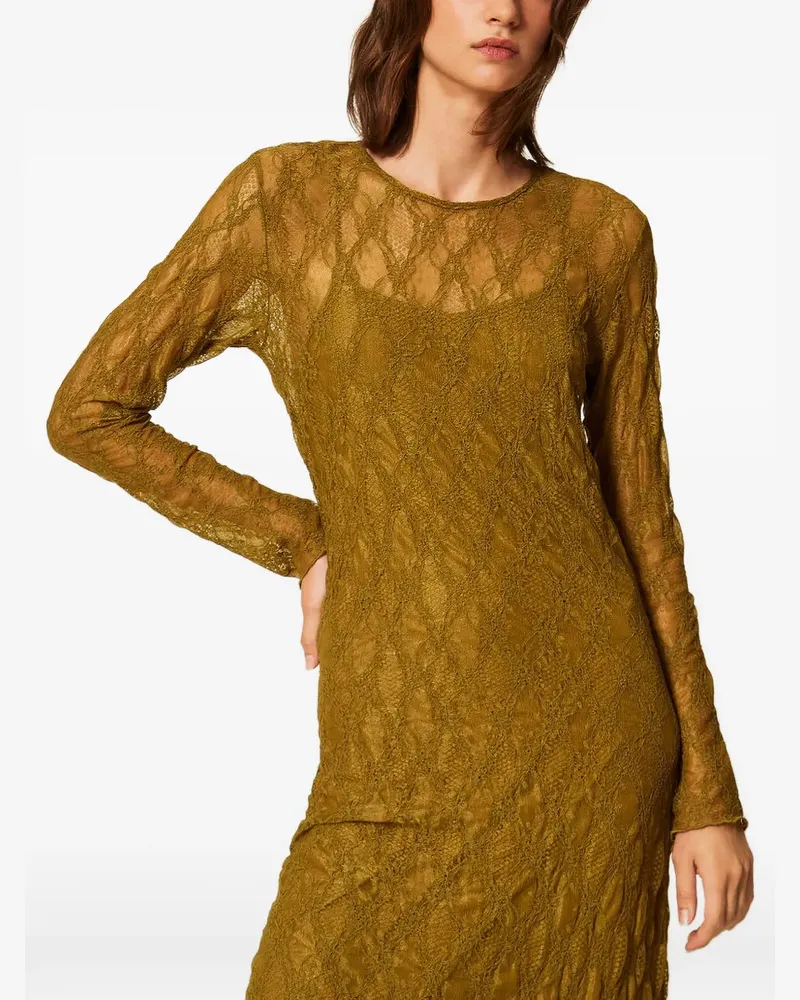 Twin-Set Langes Kleid aus Spitze - Grün Grün