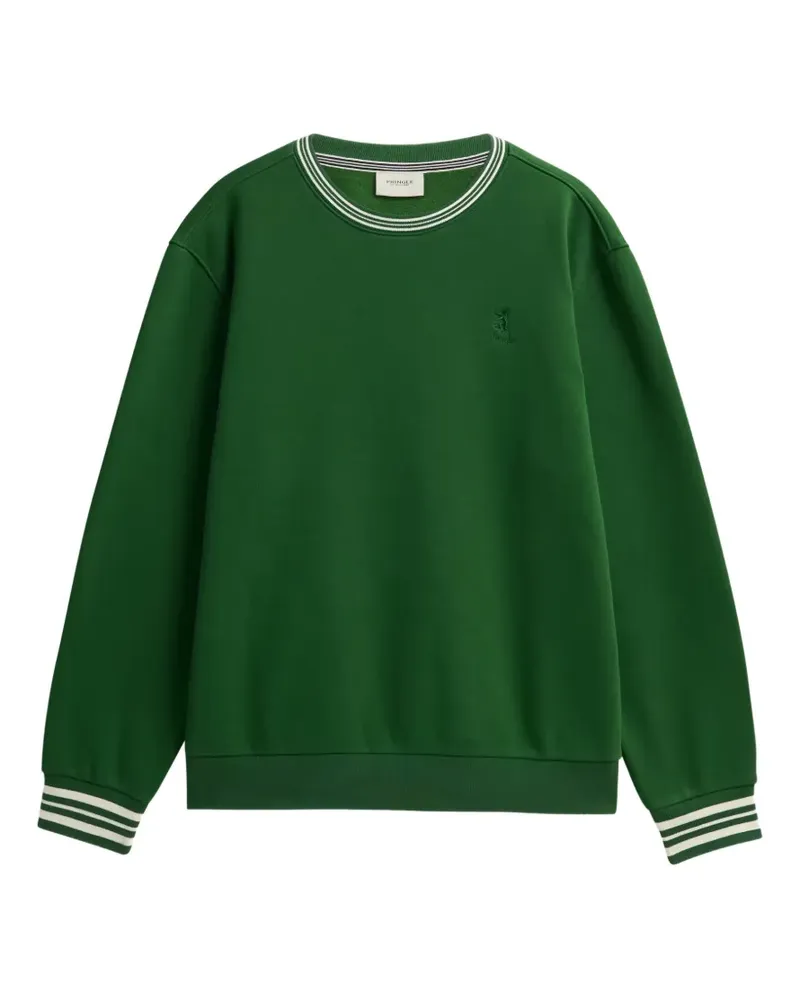 Pringle of Scotland Rundhals-Sweatshirt mit gestreiftem Besatz - Grün Grün