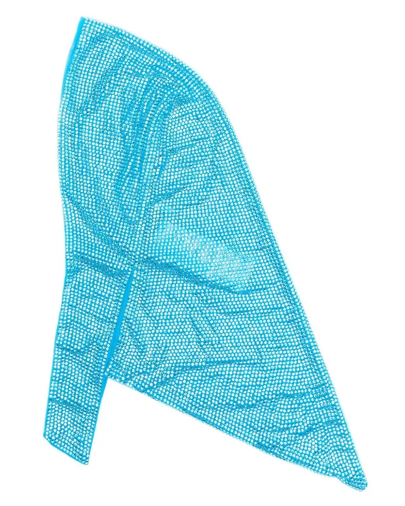 Giuseppe di Morabito Mesh-Beanie mit Kristallverzierung Blau