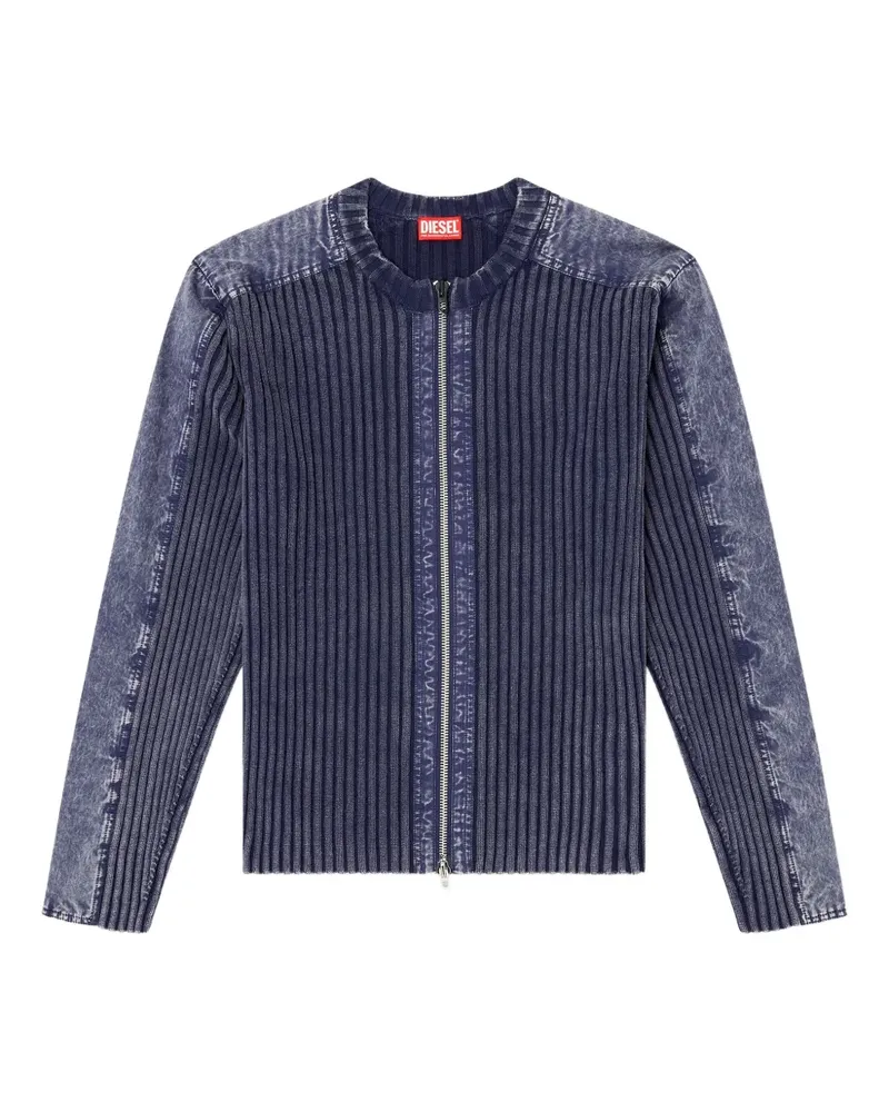 Diesel Gerippter Cardigan mit Reißverschluss - Blau Blau