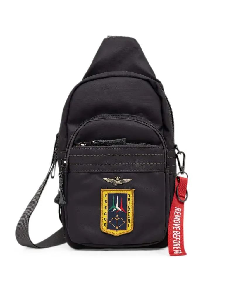 Aeronautica Militare logo-patch zip-around belt bag - Grau Grau