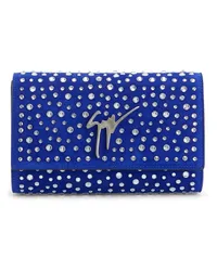 Giuseppe Zanotti Clutch mit Kristallen Blau