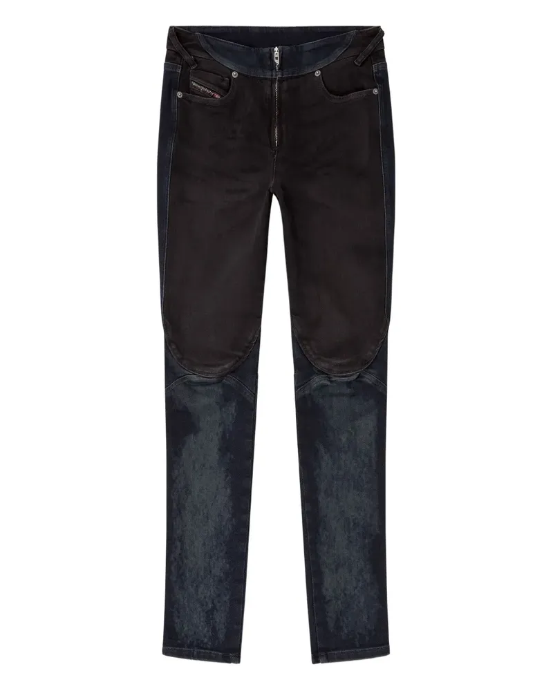 Diesel D-Bike Jeans mit zweifarbigen Einsätzen - Schwarz Schwarz