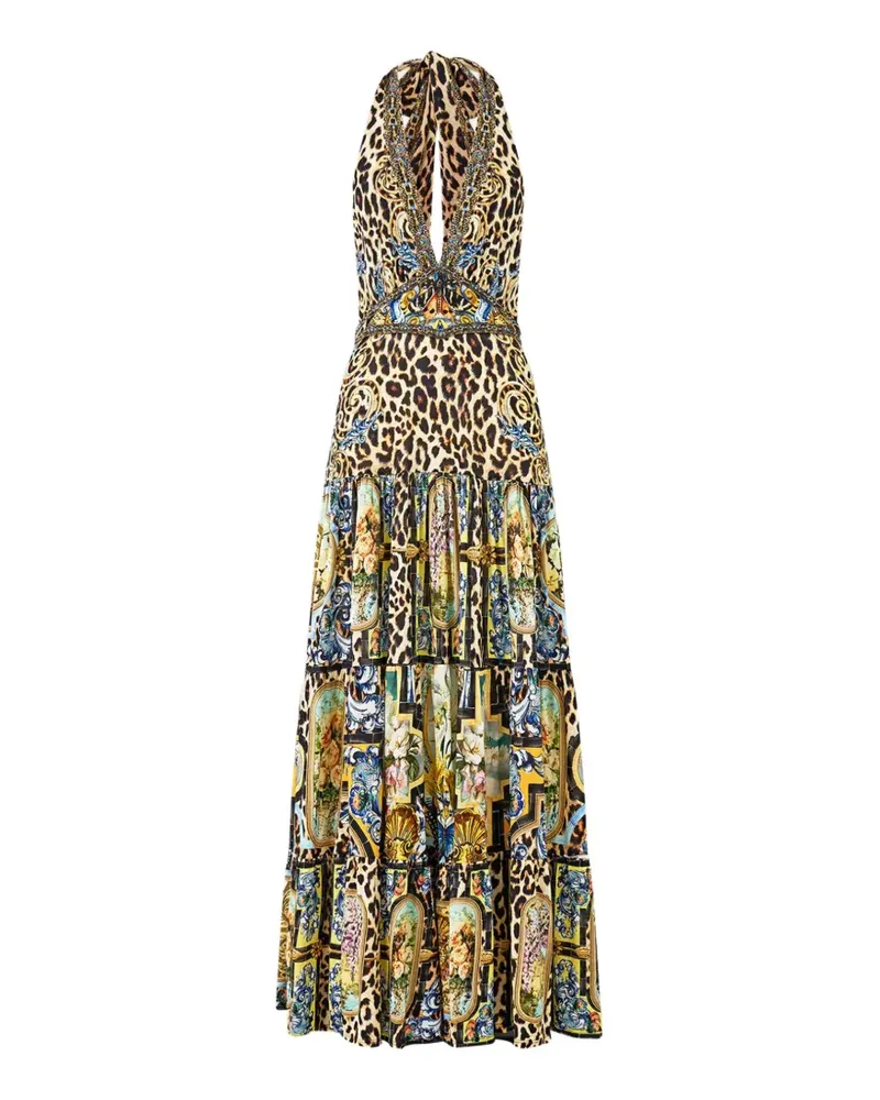 Camilla tiered halterneck maxi dress - Nude Nude