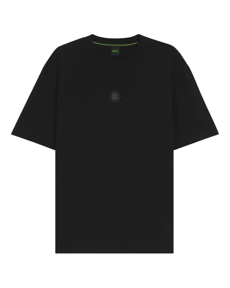 HUGO BOSS T-Shirt mit Logo-Patch - Schwarz Schwarz