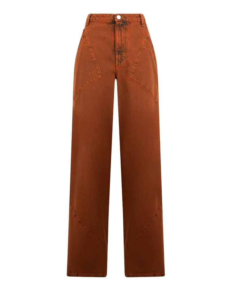 Alberta Ferretti Jeans mit weitem Bein - Orange Orange