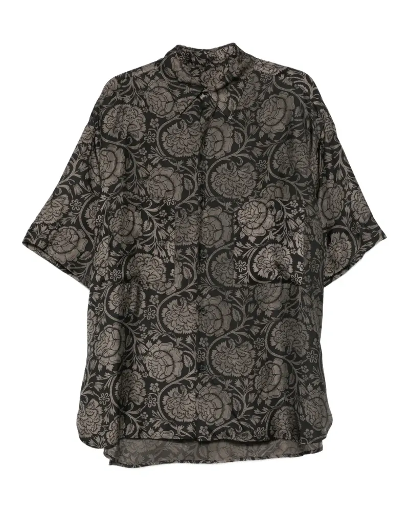 Uma Wang Teorya floral-print shirt - Schwarz Schwarz