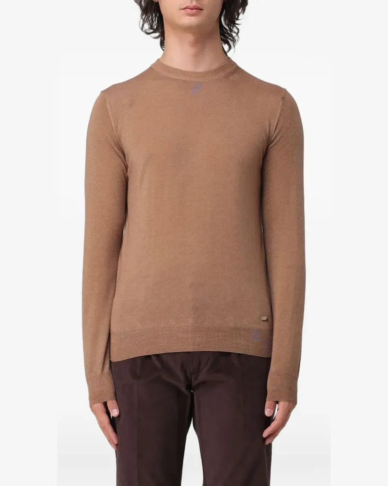 Brooksfield logo-plaque wool sweater - Braun Braun