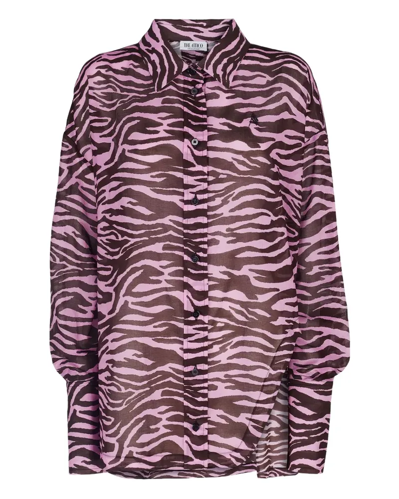 ATTICO zebra-print balloon-sleeve shirt - Rosa Rosa