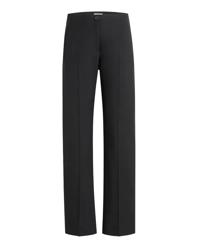 KHAITE Mita-Hose aus schwarzer Wolle Schwarz