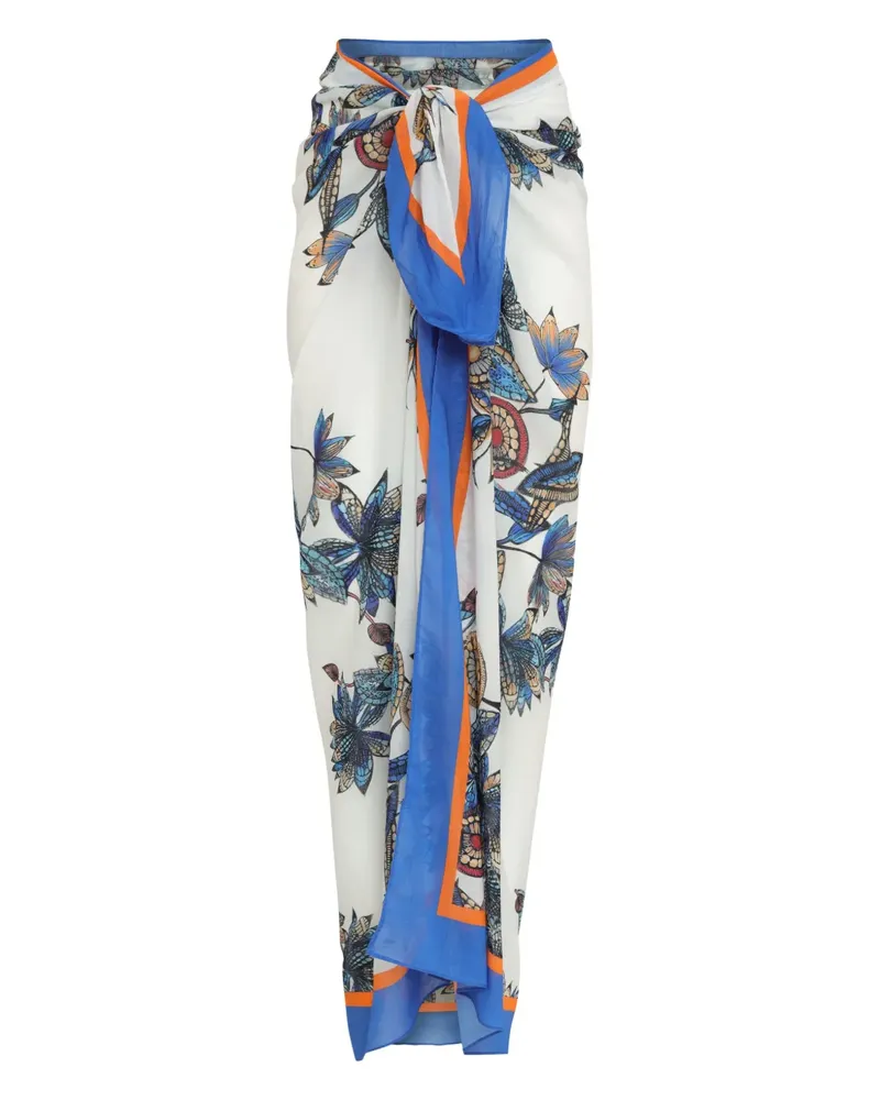 Amir Slama Pareo mit Blumen-Print - Weiß Weiß
