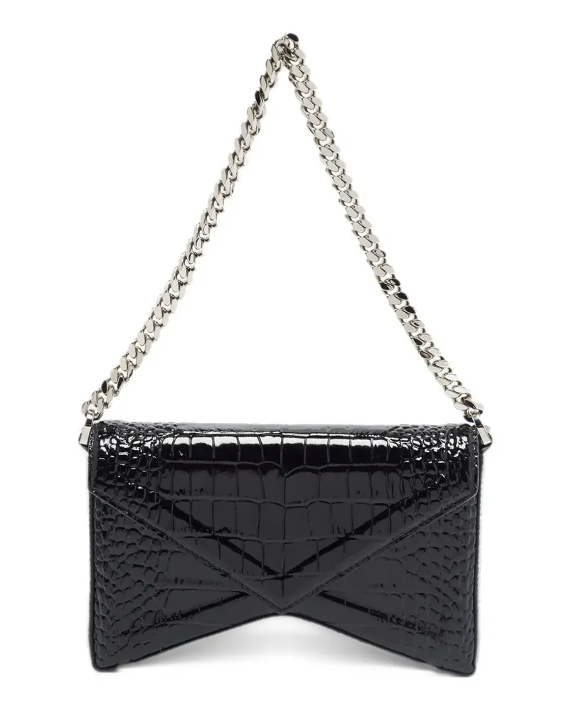 Michael Kors Manhattan Schultertasche mit Kroko-Effekt - Schwarz Schwarz