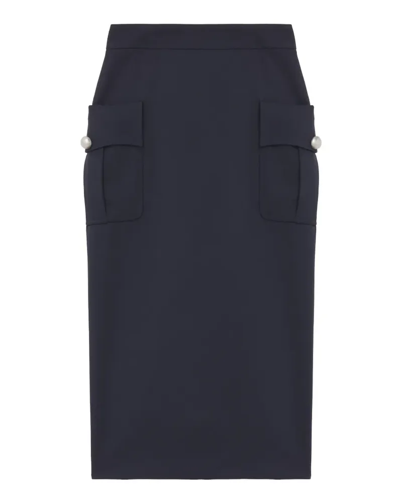Alexander McQueen patch-pocket midi skirt - Blau Blau