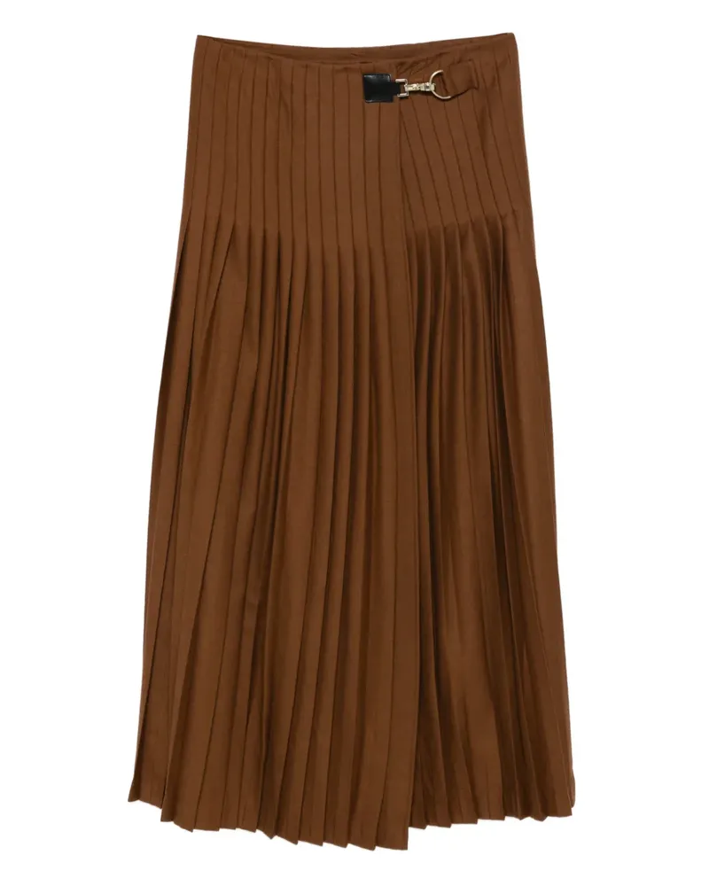 Semicouture Midirock mit Schnallen - Braun Braun