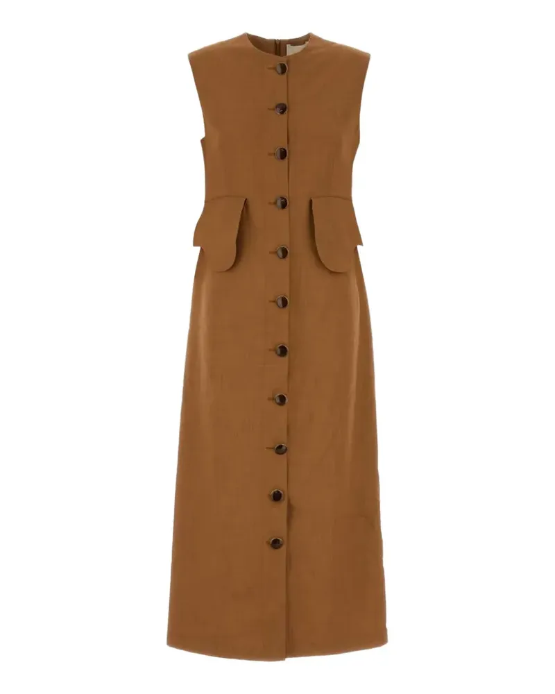 DESTREE Laetitia Midikleid mit Knopfleiste - Braun Braun